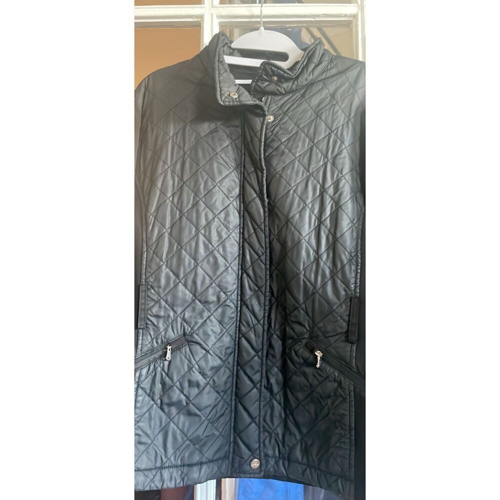 Lauren Ralph Lauren collared black quilted jacket size 1xl preowned - Picture 4 of 16